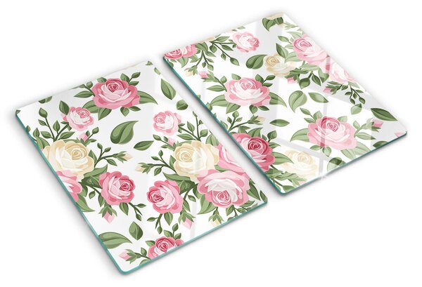 Tocător sticlă Model floral de trandafir