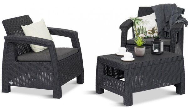 Set mobilier de gradina Corfu II Weekend Grafit/ Gri-rece