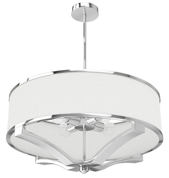 Open Design OR84801 - Lustră pe tijă GERDO, 4xE27/12W/230V, crom lucios/alb