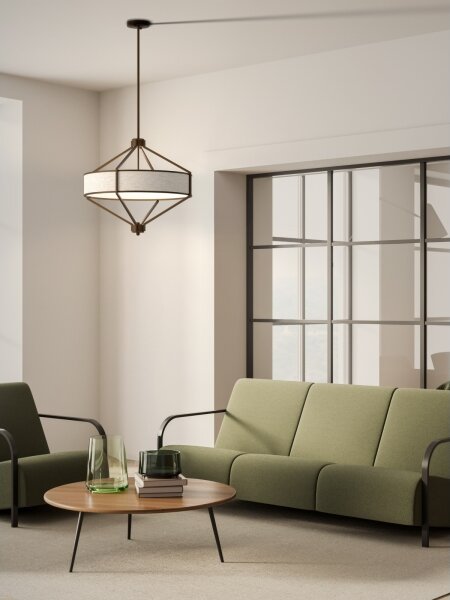 Open Design OR85846 - Candelabru pe tijă ZUNDO, 4xE27/15W/230V, maro/bej