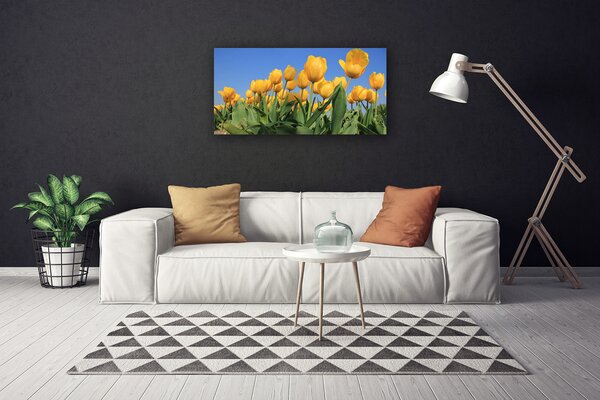 Tablou pe panza canvas Lalele floral galben