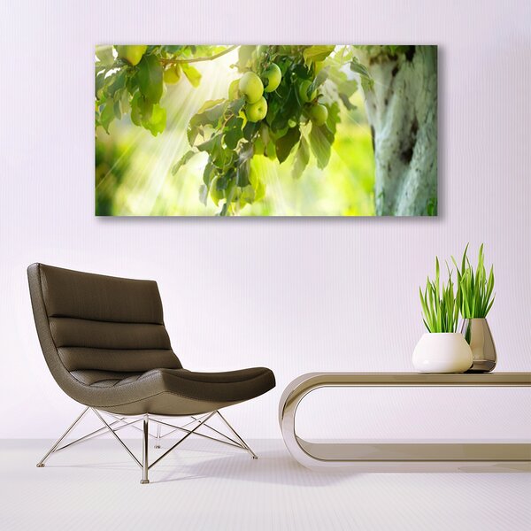 Tablou pe panza canvas Filiala de mere Bucatarie Verde Brun