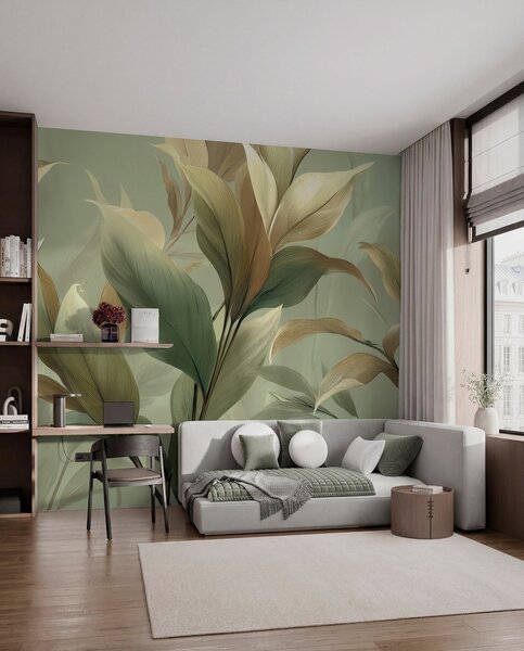 Tapet Frunze tropicale mari, Imagini de fundal unice, w09688 : Uwalls.ro