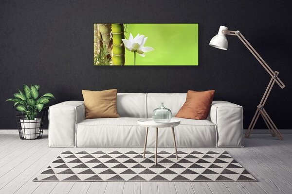 Tablou pe panza canvas Bamboo peduncul Floral Verde Alb