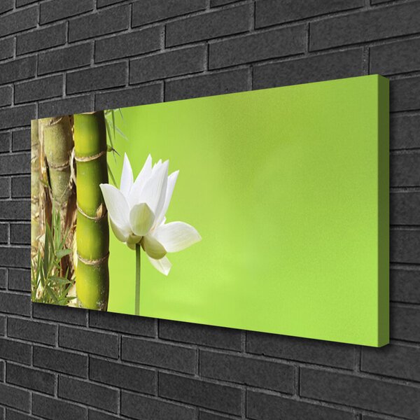 Tablou pe panza canvas Bamboo peduncul Floral Verde Alb