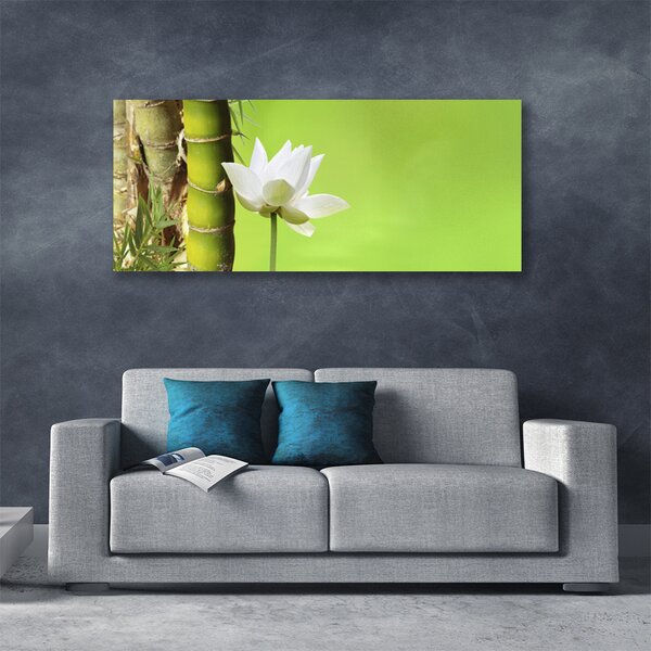 Tablou pe panza canvas Bamboo peduncul Floral Verde Alb