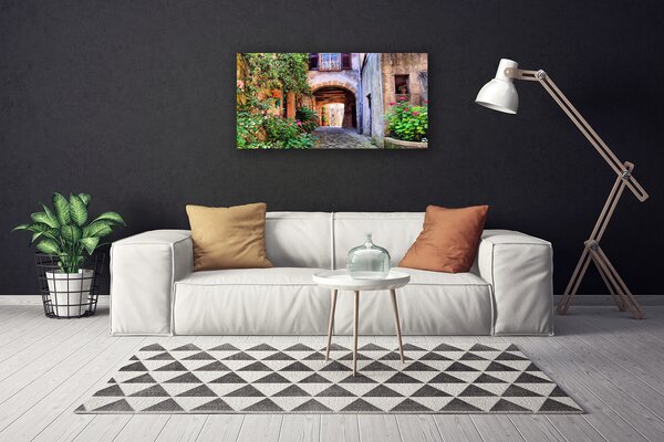 Tablou pe panza canvas Clădire de locuințe Arhitectură Gri Verde Maro