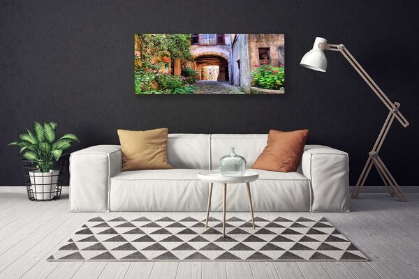 Tablou pe panza canvas Clădire de locuințe Arhitectură Gri Verde Maro