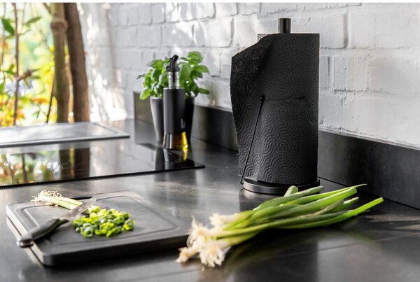 Suport magnetic pentru role de bucătărie Wenko Black Outdoor Kitchen Clayton, negru