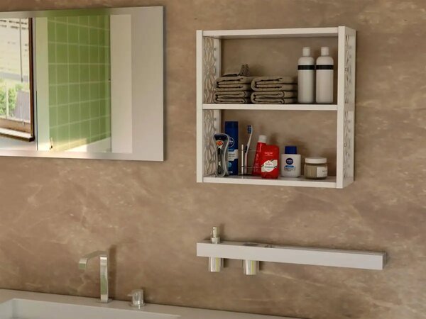 Raft de perete din PAL/PPE, Lulu Homs, alb, 50 x 45 x 20 cm