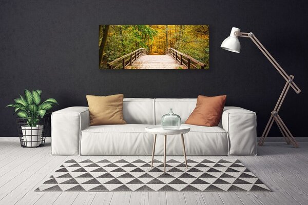 Tablou pe panza canvas Forest Podul Arhitectura Brun Verde