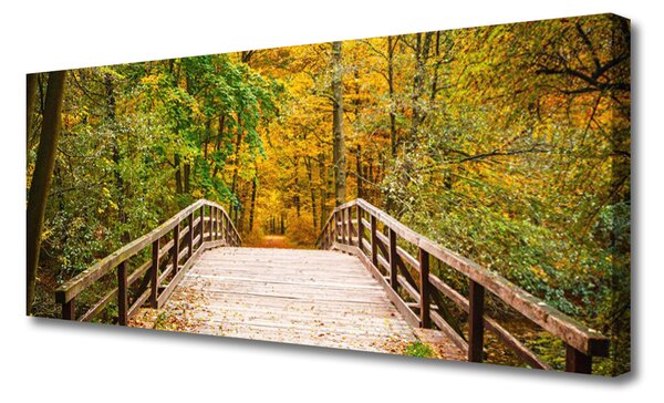 Tablou pe panza canvas Forest Podul Arhitectura Brun Verde