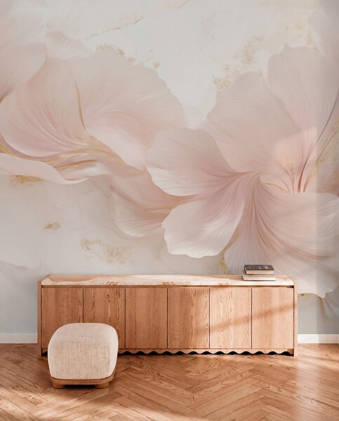 Tapet Flori roz pal pe un fundal deschis, Imagini de fundal unice, w05357 : Uwalls.ro