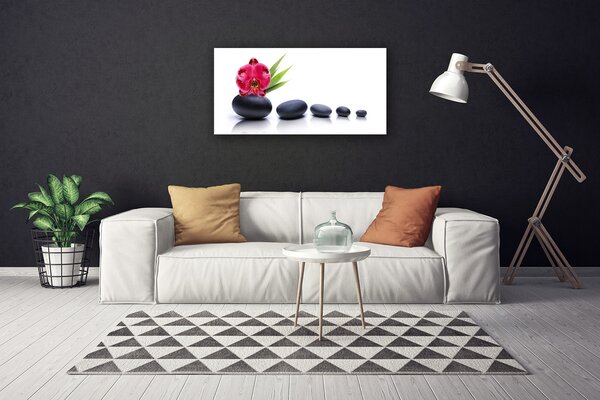 Tablou pe panza canvas Pietrele de flori Art Roșu Gri