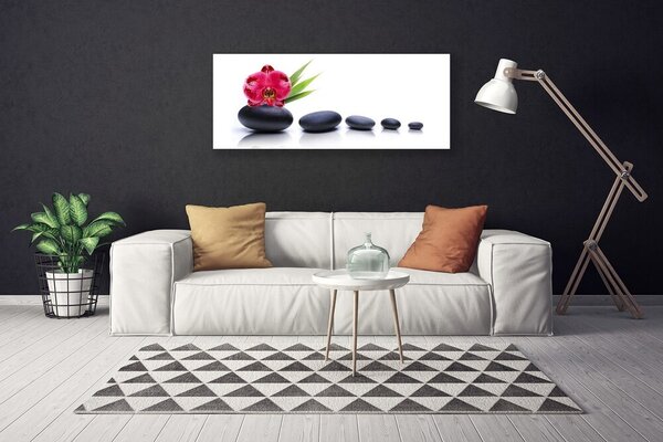 Tablou pe panza canvas Pietrele de flori Art Roșu Gri