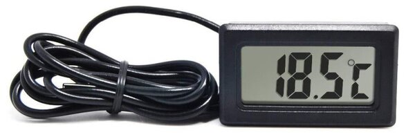 Termometru electronic cu sonda impermeabila, afisaj LCD, negru