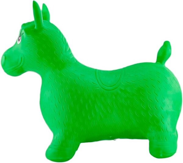 Calut gonflabil din cauciuc, jucarie pentru sarit, verde, 58x26x52 cm