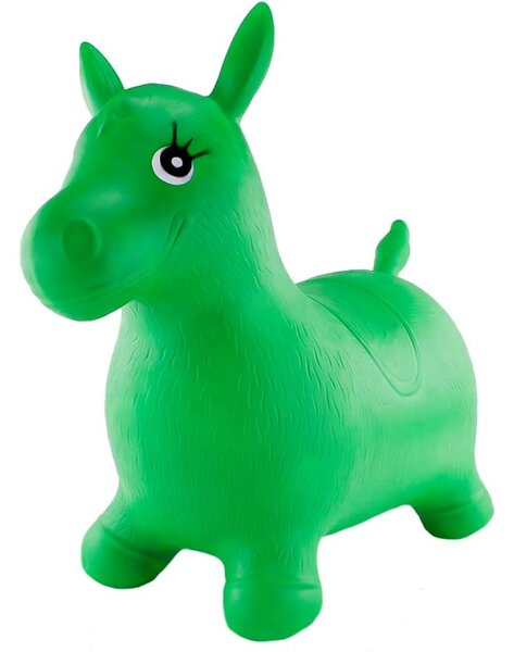 Calut gonflabil din cauciuc, jucarie pentru sarit, verde, 58x26x52 cm