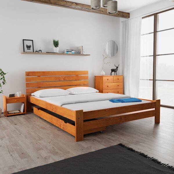 Pat inalt Paris, arin 140x200 cm Saltele: Fara saltea, Somiera pat ...