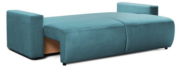 Canapea Extensibilă 3 locuri KENZO, cu ladă depozitare, 235x100x93 cm, Albastru-Memphis