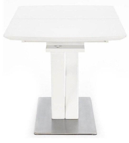 Masa extensibila PALERMO, alb, sticla/otel, 140/180x80x75 cm