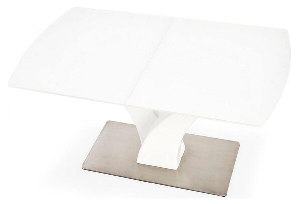 Masa extensibila PALERMO, alb, sticla/otel, 140/180x80x75 cm
