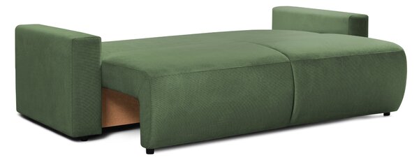Canapea Extensibilă 3 locuri KENZO, cu ladă depozitare, 235x100x93 cm, Verde-Memphis
