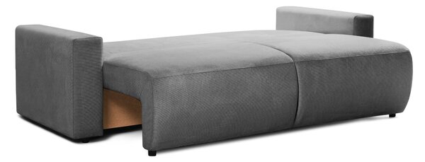 Canapea Extensibilă 3 locuri KENZO, cu ladă depozitare, 235x100x93 cm, Gri-Cenusiu-Memphis