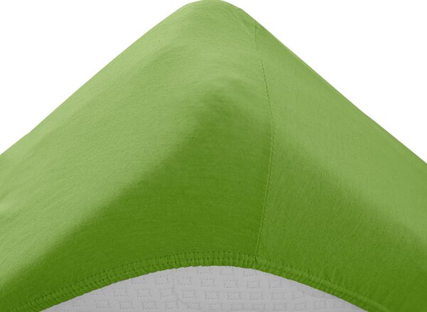 Cearsaf Jersey pentru patut copii cu elastic verde 60x120 cm