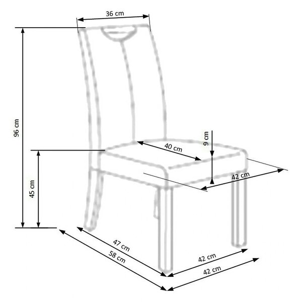 Scaun living Caro, crem/fag, piele ecologica/lemn de cauciuc, 42x58x96