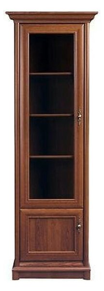 Vitrina KENT stanga, castan, PAL/sticla securizata, 71x43x205 cm