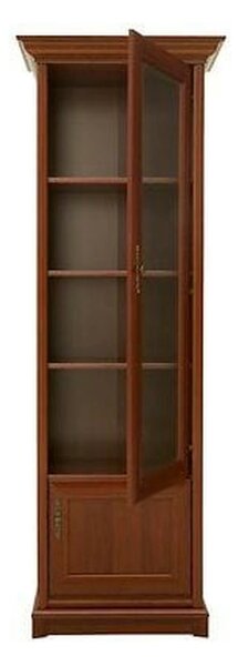 Vitrina KENT stanga, castan, PAL/sticla securizata, 71x43x205 cm
