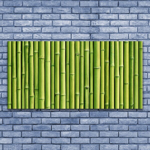 Tablou pe sticla Bamboo Canes Floral Verde