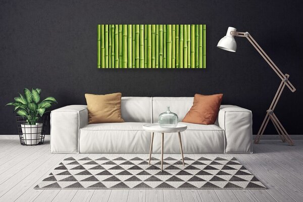 Tablou pe panza canvas Bamboo Canes Floral Verde