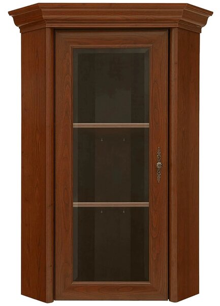 Vitrina KENT ENAD1WN, castan, PAL/sticla securizata, 59x59x115 cm