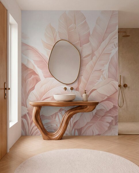 Tapet Frunze tropicale în stil vintage, Fototapet Natură, Fototapet Foi de palmier, w05518v2 : Uwalls.ro