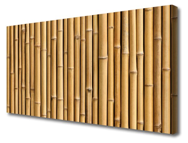 Tablou pe panza canvas Bamboo Canes Floral Galben