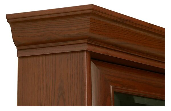 Vitrina KENT ENAD1WN, castan, PAL/sticla securizata, 59x59x115 cm