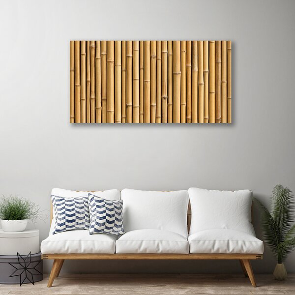 Tablou pe panza canvas Bamboo Canes Floral Galben