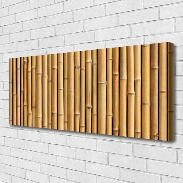 Tablou pe panza canvas Bamboo Canes Floral Galben