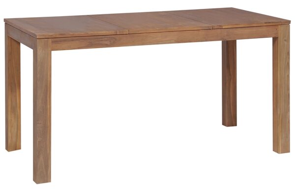 Masa din lemn masiv de tec cu finisaj natural, 140x70x76 cm