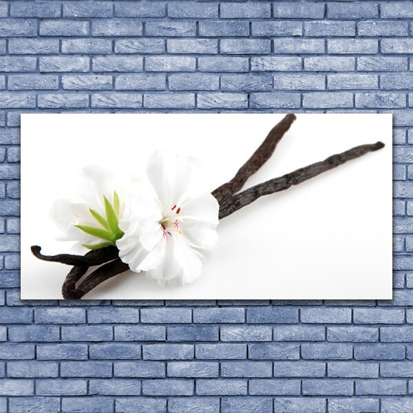 Tablou pe sticla Florale flori albe