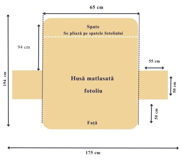Cuvertură matlasată fotoliu – PALE CREAM