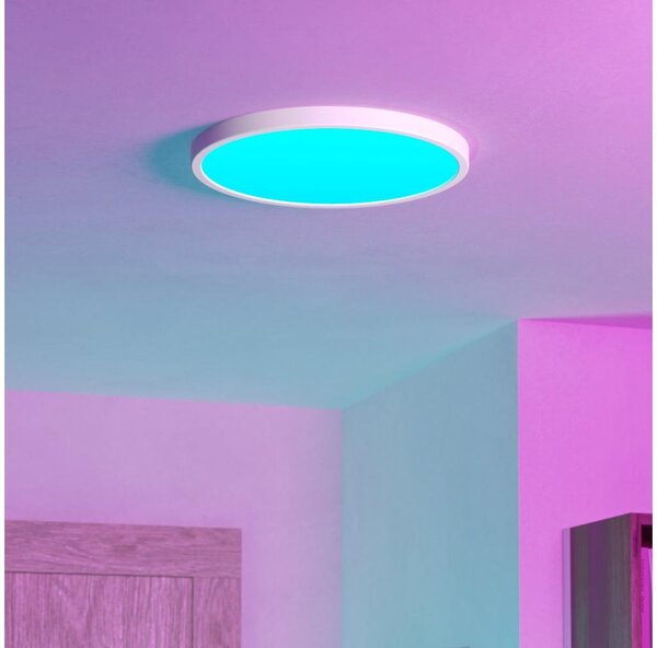 Eglo 901726 - Plafonieră LED RGBW FUEVA-Z pentru baie, dimabilă, 17,5 W, 230 V, 38,9 cm, IP44, alb