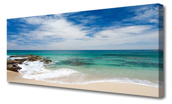 Tablou pe panza canvas Sea Beach Peisaj Alb Albastru