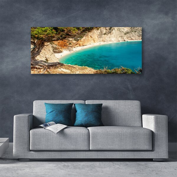 Tablou pe panza canvas Bay Tree Peisaj Albastru Maro Verde