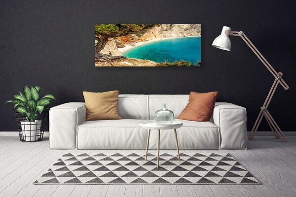 Tablou pe panza canvas Bay Tree Peisaj Albastru Maro Verde