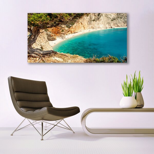 Tablou pe panza canvas Bay Tree Peisaj Albastru Maro Verde