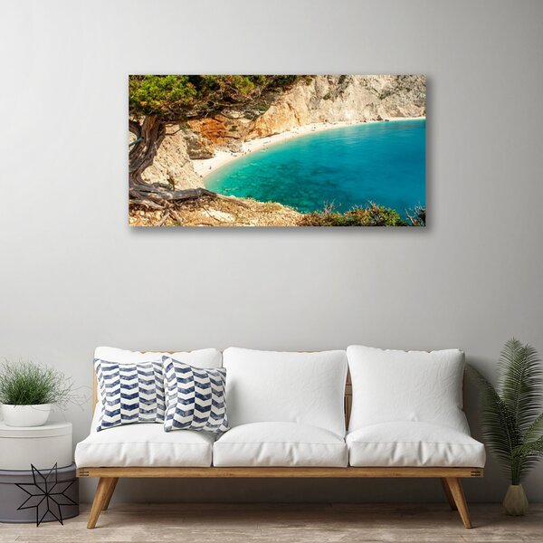 Tablou pe panza canvas Bay Tree Peisaj Albastru Maro Verde