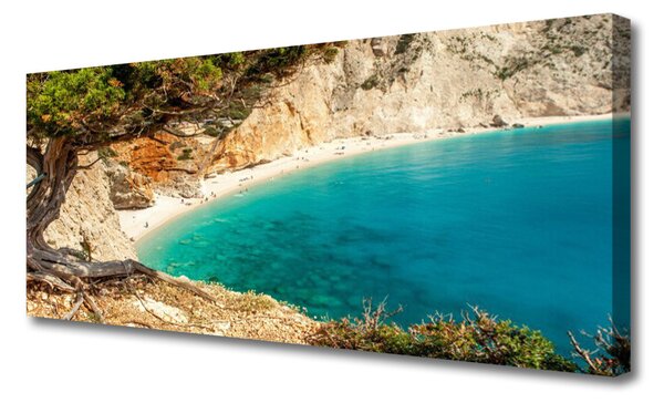 Tablou pe panza canvas Bay Tree Peisaj Albastru Maro Verde
